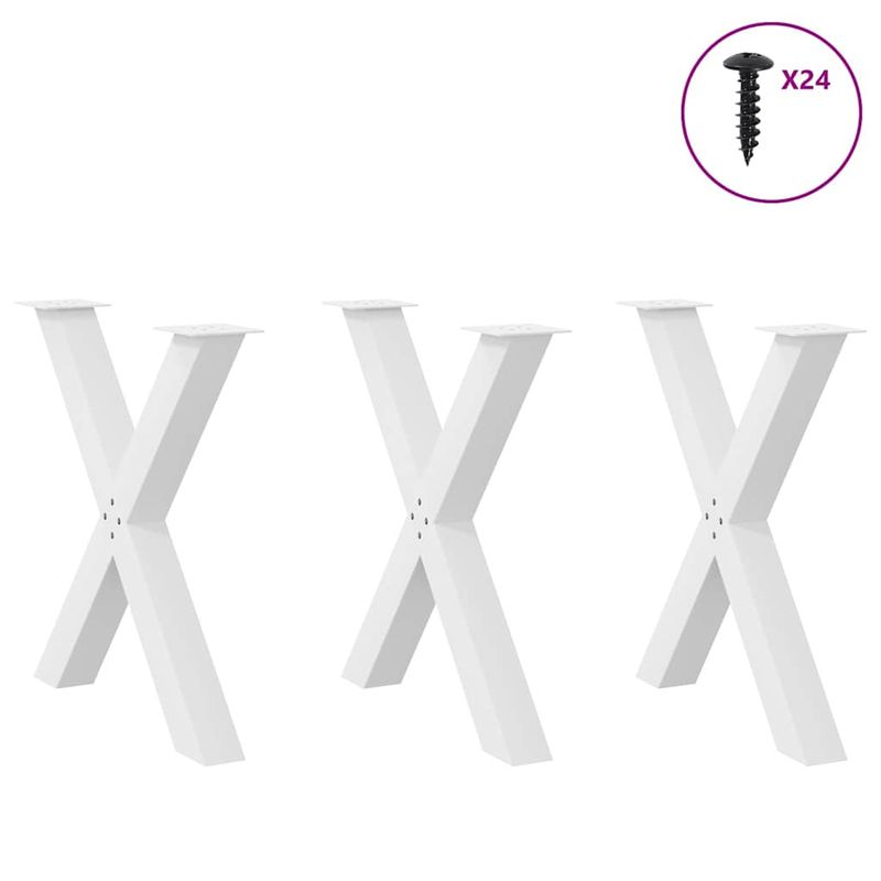 Casa si Gradina - Mobilier - Feronerie si accesorii mobila - Picioare de masa in forma de X 3 buc alb 70x(72-73) cm otel - Infinity.ro