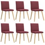 Casa si Gradina - Mobilier - Scaune si fotolii - Scaune - Scaune de bucatarie pivotante, 6 buc., rosu vin, textil - Infinity.ro