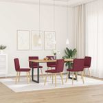 Casa si Gradina - Mobilier - Scaune si fotolii - Scaune - Scaune de bucatarie pivotante, 6 buc., rosu vin, textil - Infinity.ro