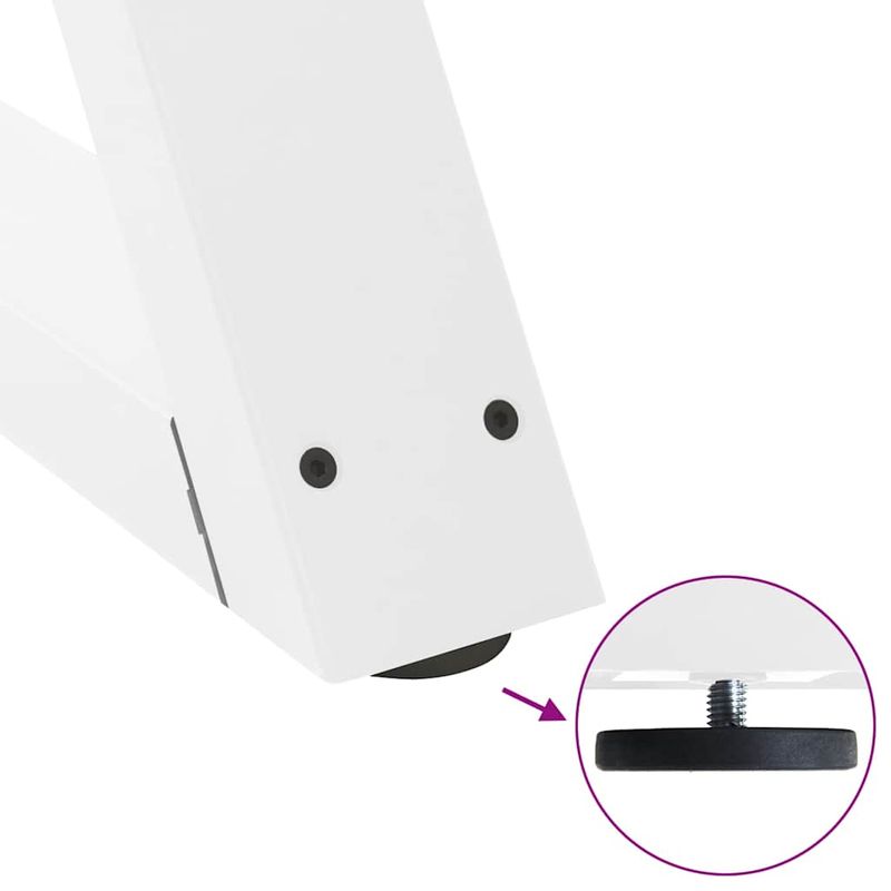 Casa si Gradina - Mobilier - Feronerie si accesorii mobila - Picioare masuta de cafea 2 buc Alb 38x(42-43,3) cm Otel - Infinity.ro