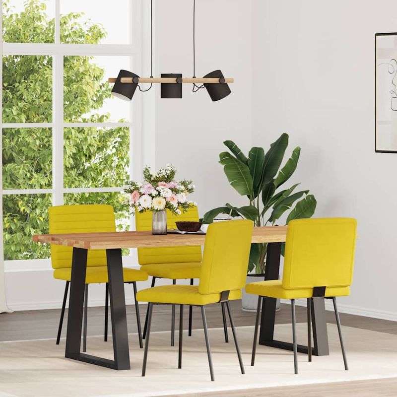 Casa si Gradina - Mobilier - Scaune si fotolii - Scaune - Scaune de sufragerie, 4 buc., galben, catifea - Infinity.ro
