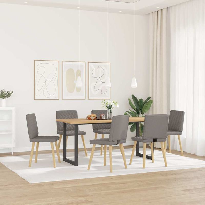 Casa si Gradina - Mobilier - Scaune si fotolii - Scaune - Scaune de sufragerie, 6 buc., gri taupe, material textil - Infinity.ro
