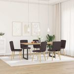 Casa si Gradina - Mobilier - Scaune si fotolii - Scaune - Scaune de bucatarie, 6 buc., maro inchis, material textil - Infinity.ro