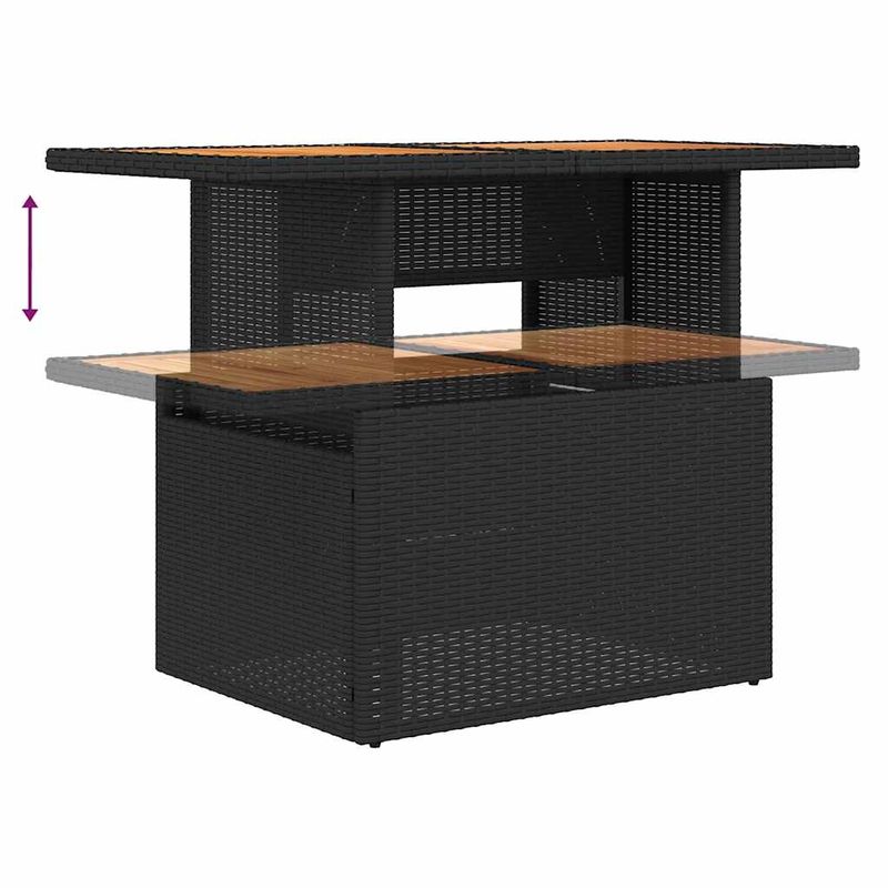Casa si Gradina - Gradina si terasa - Mobilier exterior - Seturi mobila gradina - Set canapele gradina perne 7 piese negru, poliratan/lemn acacia - Infinity.ro