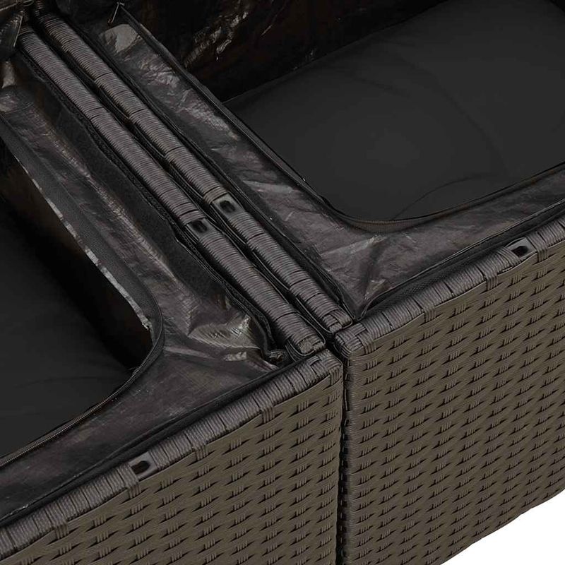 Casa si Gradina - Gradina si terasa - Mobilier exterior - Seturi mobila gradina - Set canapele gradina perne 7 piese negru, poliratan/lemn acacia - Infinity.ro
