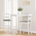 Casa si Gradina - Mobilier - Scaune si fotolii - Scaune - Scaune de bar cu perne 2 buc din cauciuc din lemn masiv alb - Infinity.ro