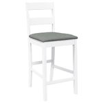 Casa si Gradina - Mobilier - Scaune si fotolii - Scaune - Scaune de bar cu perne 2 buc din cauciuc din lemn masiv alb - Infinity.ro