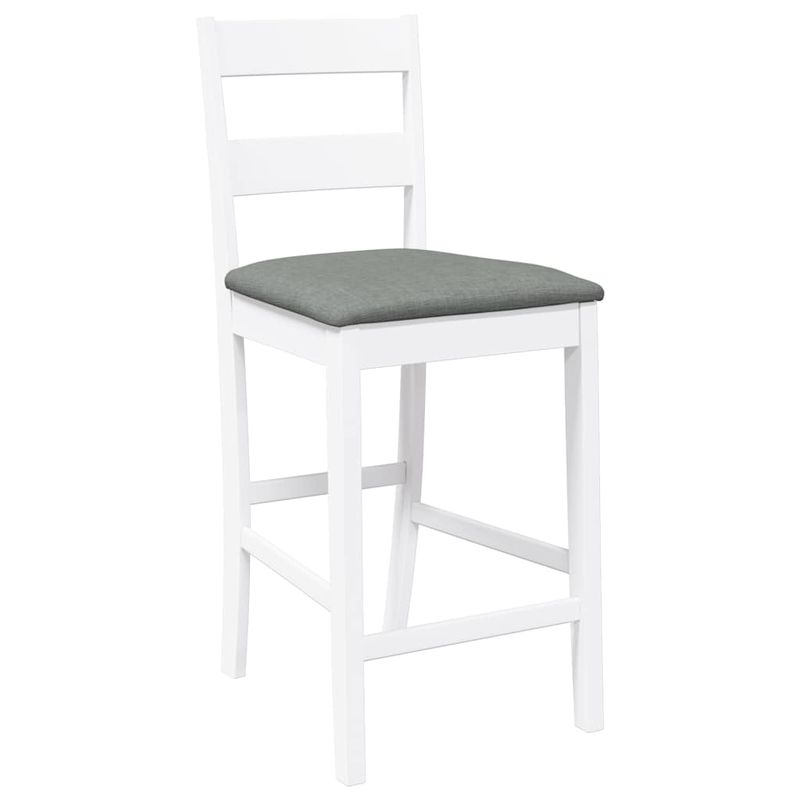 Casa si Gradina - Mobilier - Scaune si fotolii - Scaune - Scaune de bar cu perne 2 buc din cauciuc din lemn masiv alb - Infinity.ro