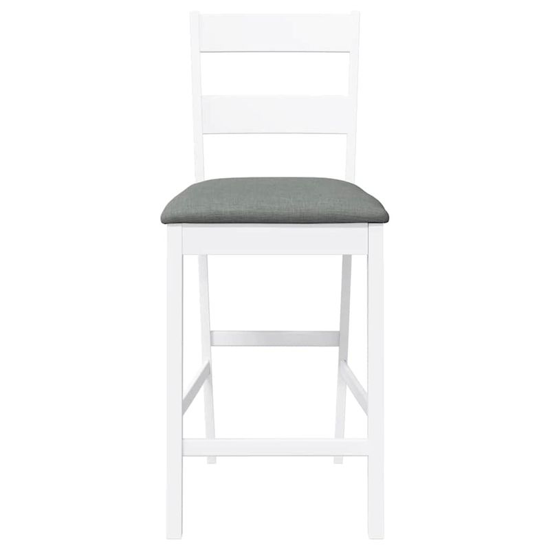 Casa si Gradina - Mobilier - Scaune si fotolii - Scaune - Scaune de bar cu perne 2 buc din cauciuc din lemn masiv alb - Infinity.ro