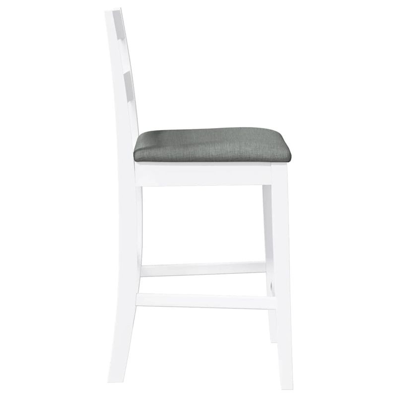 Casa si Gradina - Mobilier - Scaune si fotolii - Scaune - Scaune de bar cu perne 2 buc din cauciuc din lemn masiv alb - Infinity.ro