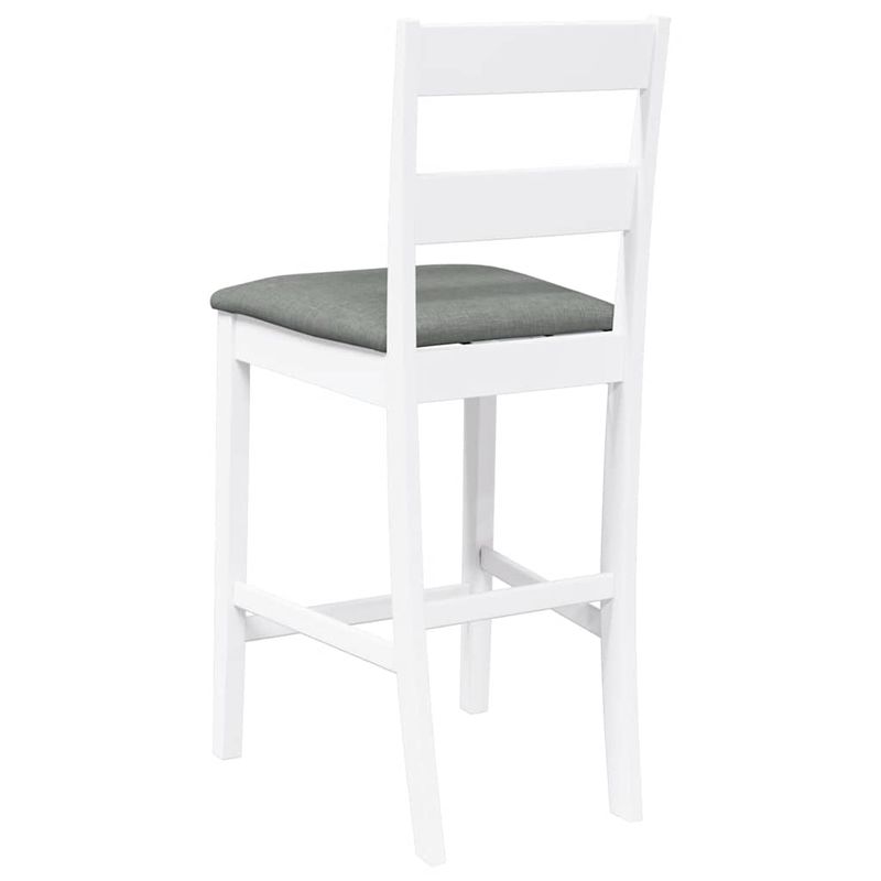 Casa si Gradina - Mobilier - Scaune si fotolii - Scaune - Scaune de bar cu perne 2 buc din cauciuc din lemn masiv alb - Infinity.ro