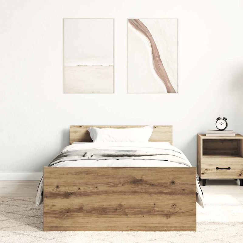 Casa si Gradina - Mobilier - Paturi si accesorii - Paturi - Cadru de pat fara saltea Stejar Artisan 90x200cm Lemn prelucrat - Infinity.ro