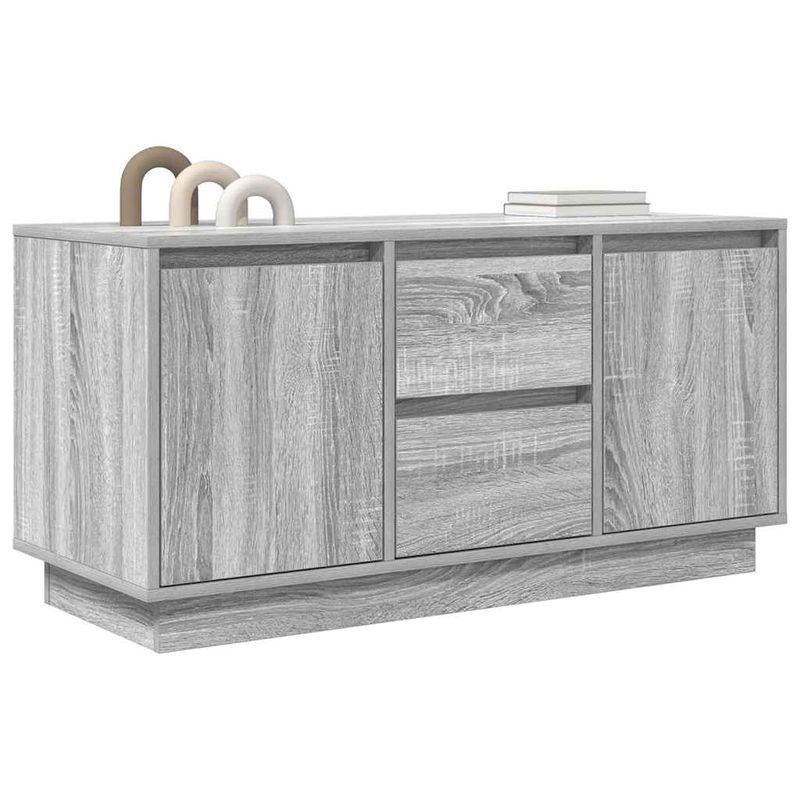 Casa si Gradina - Mobilier - Comode si corpuri - Comode - Comoda TV cu lumini LED, gri sonoma, 100x41x50 cm - Infinity.ro