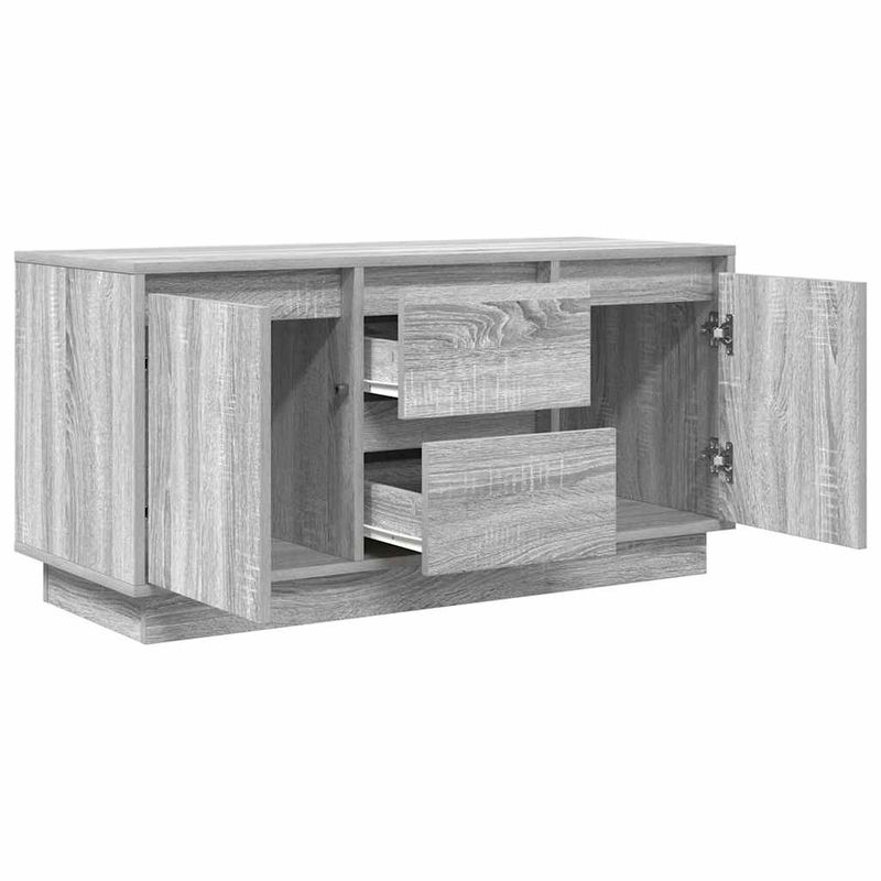 Casa si Gradina - Mobilier - Comode si corpuri - Comode - Comoda TV cu lumini LED, gri sonoma, 100x41x50 cm - Infinity.ro