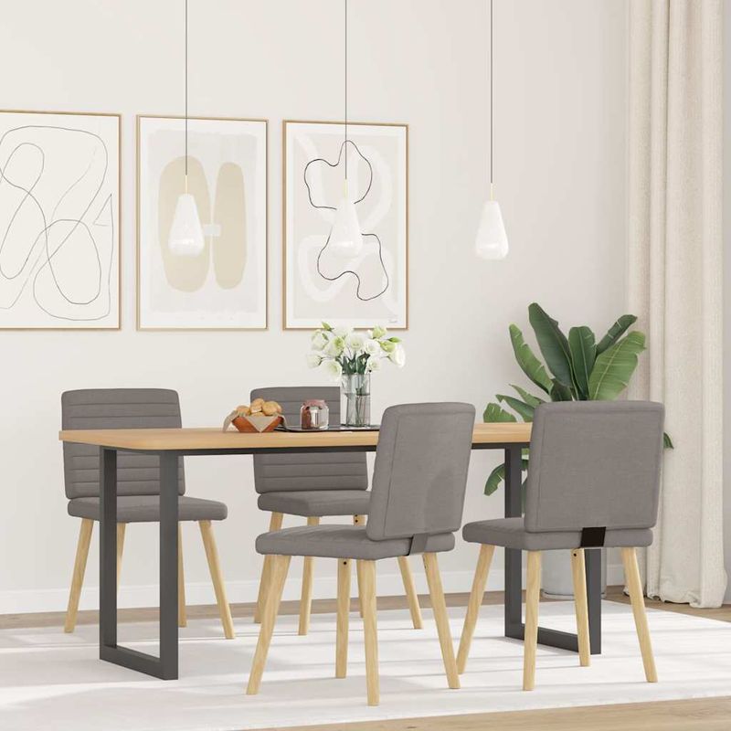 Casa si Gradina - Mobilier - Scaune si fotolii - Scaune - Scaune de sufragerie, 4 buc., gri taupe, material textil - Infinity.ro