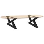 Casa si Gradina - Mobilier - Feronerie si accesorii mobila - Picioare masuta de cafea 2 buc Negru 70x(30-31,3) cm Otel - Infinity.ro