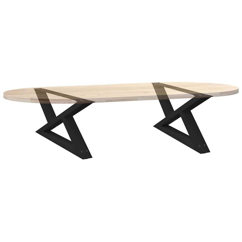 Casa si Gradina - Mobilier - Feronerie si accesorii mobila - Picioare masuta de cafea 2 buc Negru 70x(30-31,3) cm Otel - Infinity.ro