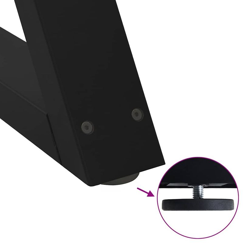 Casa si Gradina - Mobilier - Feronerie si accesorii mobila - Picioare masuta de cafea 2 buc Negru 70x(30-31,3) cm Otel - Infinity.ro