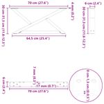 Casa si Gradina - Mobilier - Feronerie si accesorii mobila - Picioare masuta de cafea 2 buc Negru 70x(30-31,3) cm Otel - Infinity.ro
