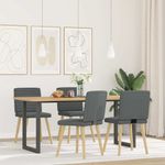 Casa si Gradina - Mobilier - Scaune si fotolii - Scaune - Scaune de bucatarie pivotante, 4 buc., gri inchis, textil - Infinity.ro