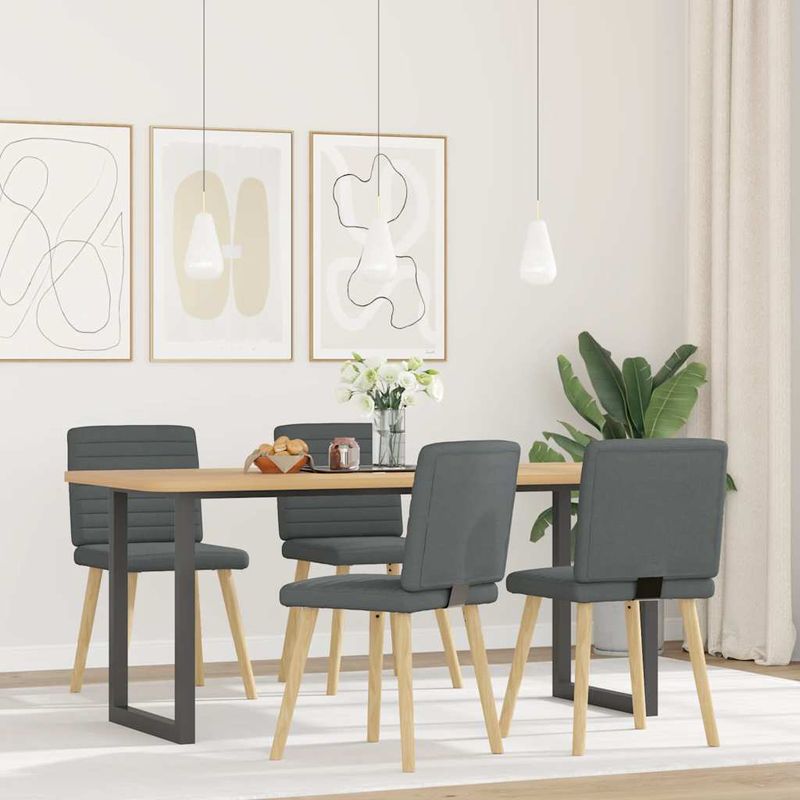 Casa si Gradina - Mobilier - Scaune si fotolii - Scaune - Scaune de bucatarie pivotante, 4 buc., gri inchis, textil - Infinity.ro