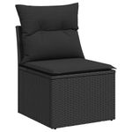 Casa si Gradina - Gradina si terasa - Mobilier exterior - Seturi mobila gradina - Set mobilier gradina perne 6 piese negru poliratan/lemn acacia - Infinity.ro