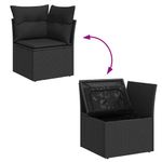 Casa si Gradina - Gradina si terasa - Mobilier exterior - Seturi mobila gradina - Set mobilier gradina perne 6 piese negru poliratan/lemn acacia - Infinity.ro