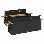 Casa si Gradina - Gradina si terasa - Mobilier exterior - Seturi mobila gradina - Set canapele gradina perne 7 piese negru, poliratan/lemn acacia - Infinity.ro