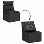 Casa si Gradina - Gradina si terasa - Mobilier exterior - Seturi mobila gradina - Set canapele gradina perne 7 piese negru, poliratan/lemn acacia - Infinity.ro