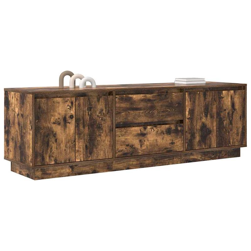 Casa si Gradina - Mobilier - Comode si corpuri - Comode - Dulap TV cu lumini LED Stejar afumat 160,5x41x50 cm - Infinity.ro