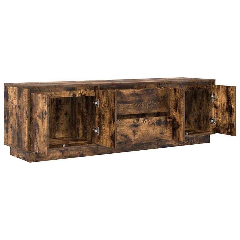 Casa si Gradina - Mobilier - Comode si corpuri - Comode - Dulap TV cu lumini LED Stejar afumat 160,5x41x50 cm - Infinity.ro