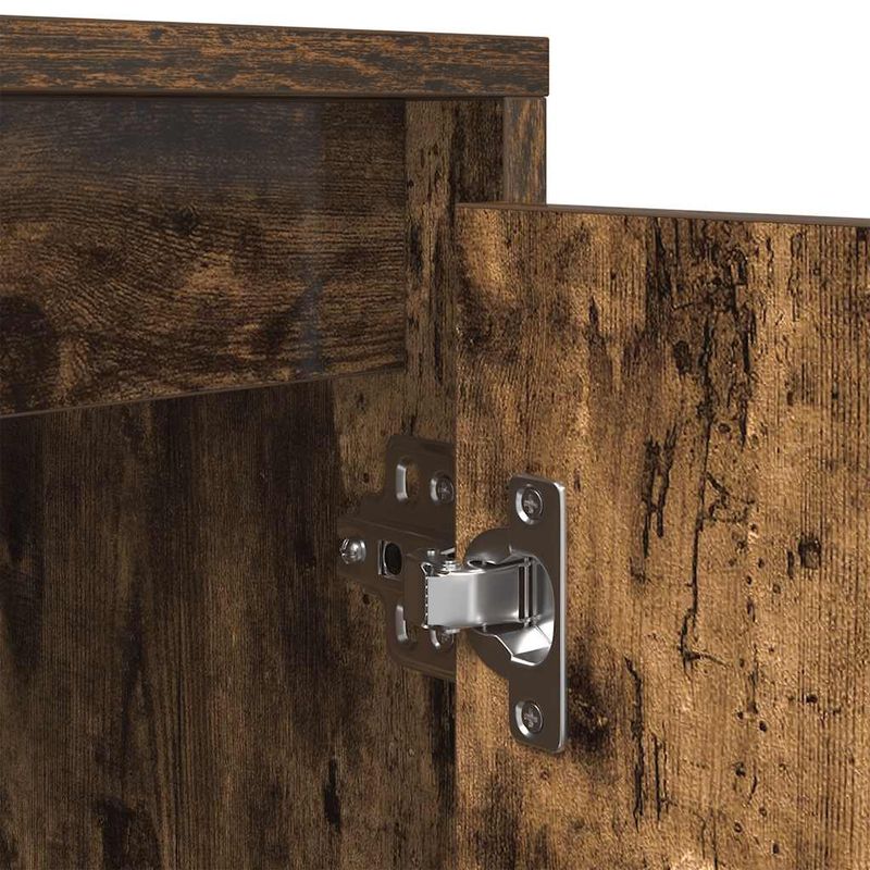 Casa si Gradina - Mobilier - Comode si corpuri - Comode - Dulap TV cu lumini LED Stejar afumat 160,5x41x50 cm - Infinity.ro
