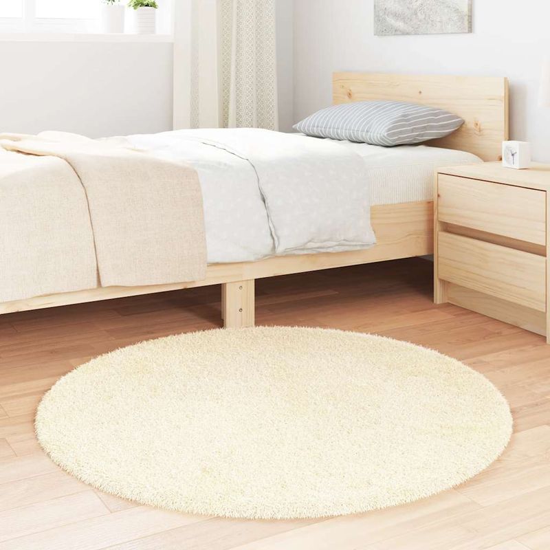 Casa si Gradina - Textile si covoare - Covoare - Covoare casa - Covor shaggy cu pom inalt, NAVARRA, crem, 100x100 cm, poliester - Infinity.ro