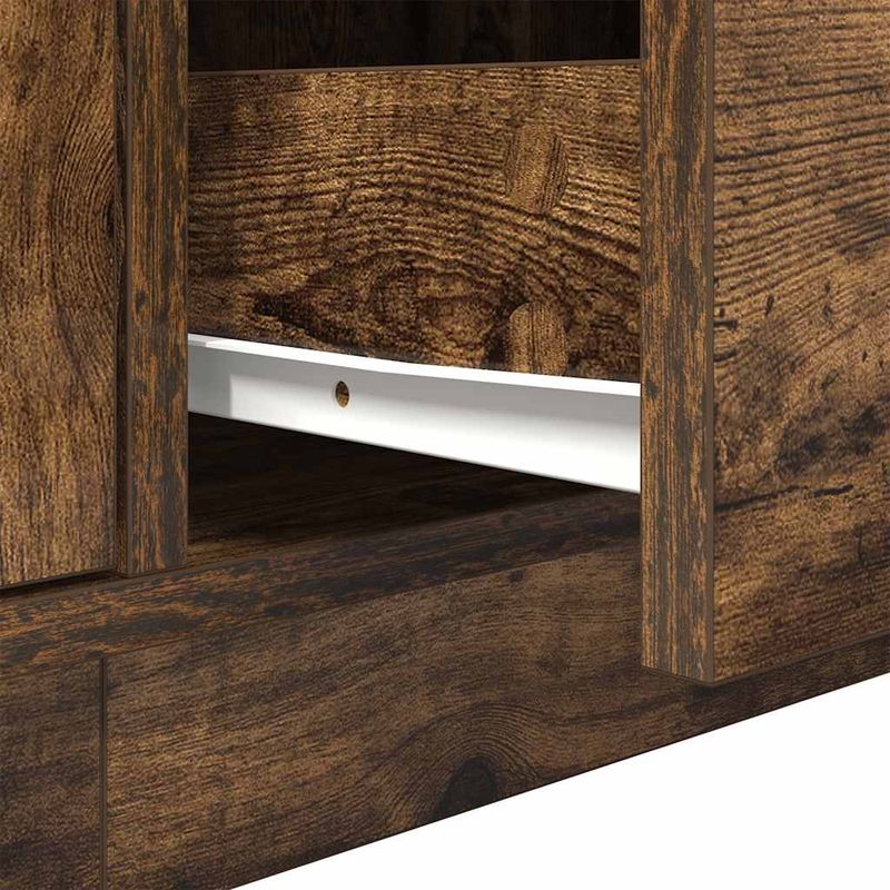 Casa si Gradina - Mobilier - Comode si corpuri - Comode - Dulap TV cu lumini LED Stejar afumat 160,5x41x50 cm - Infinity.ro
