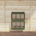 Petshop - Accesorii petshop - Culcusuri si custi - Custi interior si exterior - Cutie de pui cu 6 compartimente din metal verde masline - Infinity.ro