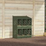 Petshop - Accesorii petshop - Culcusuri si custi - Custi interior si exterior - Cutie de pui cu 6 compartimente din metal verde masline - Infinity.ro