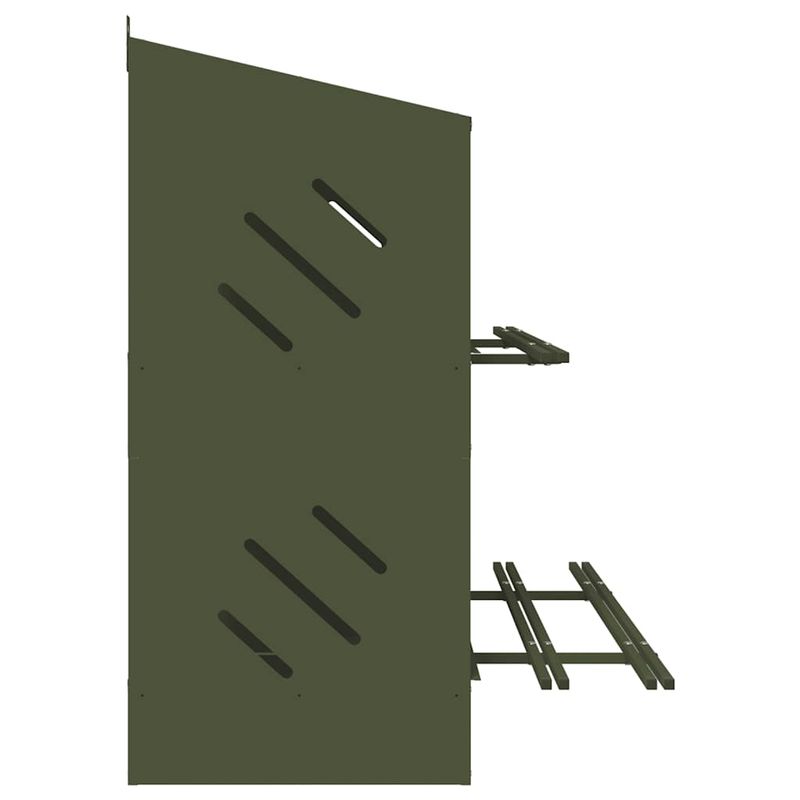 Petshop - Accesorii petshop - Culcusuri si custi - Custi interior si exterior - Cutie de pui cu 6 compartimente din metal verde masline - Infinity.ro