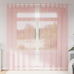 Casa si Gradina - Textile si covoare - Perdele si draperii - Perdele - Perdele Voile cu buzunare pentru bare 2 buc Roz, mărime 140x245 cm - Infinity.ro