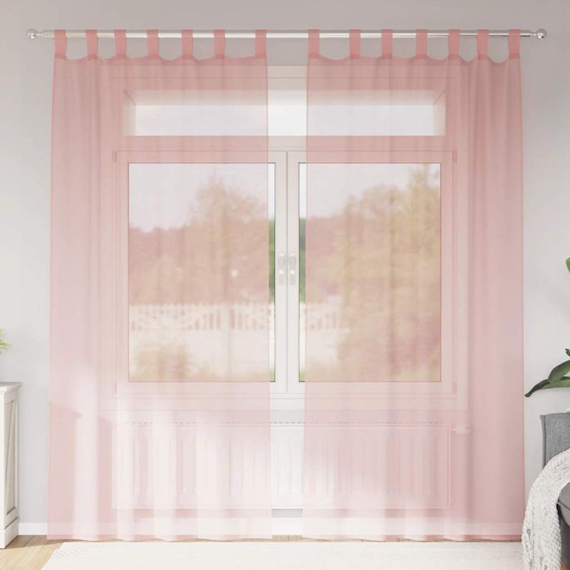Casa si Gradina - Textile si covoare - Perdele si draperii - Perdele - Perdele Voile cu buzunare pentru bare 2 buc Roz, mărime 140x245 cm - Infinity.ro