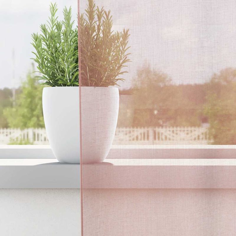 Casa si Gradina - Textile si covoare - Perdele si draperii - Perdele - Perdele Voile cu buzunare pentru bare 2 buc Roz, mărime 140x245 cm - Infinity.ro