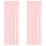 Casa si Gradina - Textile si covoare - Perdele si draperii - Perdele - Perdele voal cu bucle 2 buc Roz deschis 140x260 cm - Infinity.ro