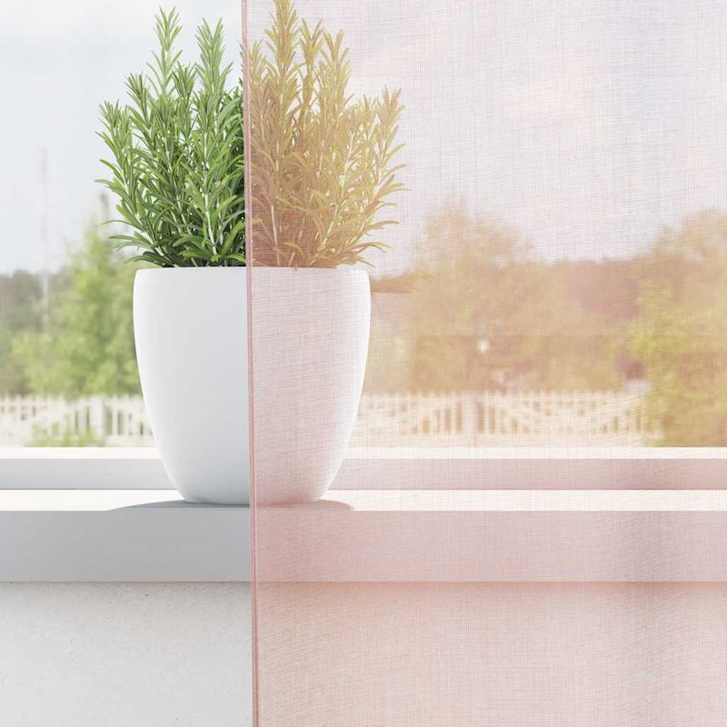 Casa si Gradina - Textile si covoare - Perdele si draperii - Perdele - Perdele voal cu bucle 2 buc Roz deschis 140x260 cm - Infinity.ro