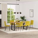 Casa si Gradina - Mobilier - Scaune si fotolii - Scaune - Scaune de sufragerie, 6 buc, galben, catifea - Infinity.ro