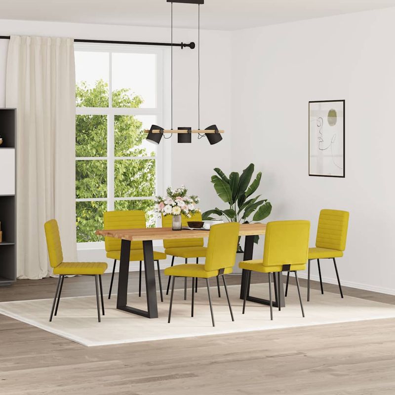 Casa si Gradina - Mobilier - Scaune si fotolii - Scaune - Scaune de sufragerie, 6 buc, galben, catifea - Infinity.ro
