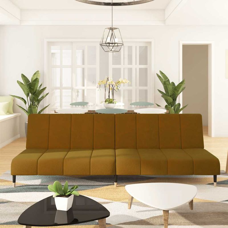 Casa si Gradina - Mobilier - Canapele si coltare - Canapele - Canapea extensibila cu 2 locuri, maro, catifea - Infinity.ro