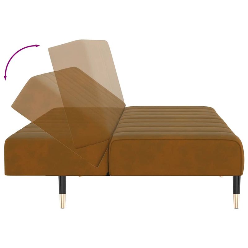Casa si Gradina - Mobilier - Canapele si coltare - Canapele - Canapea extensibila cu 2 locuri, maro, catifea - Infinity.ro