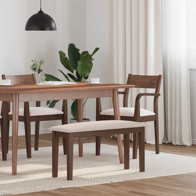 Casa si Gradina - Mobilier - Canapele si coltare - Banchete - Banca 90 cm maro din lemn masiv cauciuc, maro și deschis - Infinity.ro