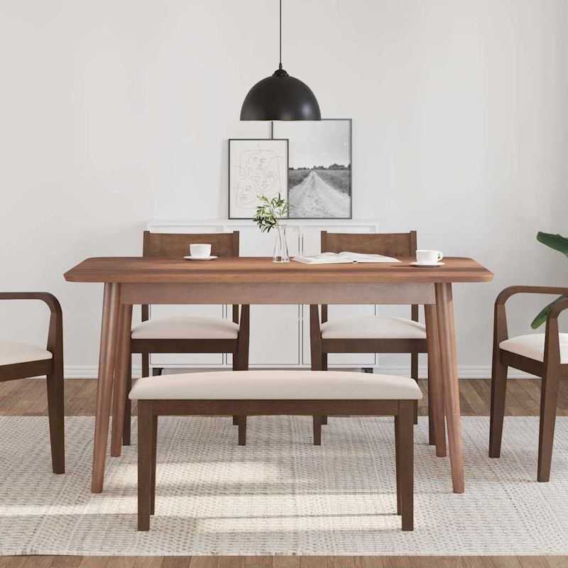 Casa si Gradina - Mobilier - Canapele si coltare - Banchete - Banca 90 cm maro din lemn masiv cauciuc, maro și deschis - Infinity.ro