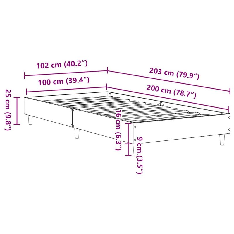 Casa si Gradina - Mobilier - Paturi si accesorii - Paturi - Cadru de pat fara saltea, negru, 100x200 cm, lemn prelucrat - Infinity.ro
