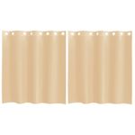 Casa si Gradina - Textile si covoare - Perdele si draperii - Perdele - Perdele Voile cu Oelii 2 buc nisip, mărime 140x140 cm - Infinity.ro